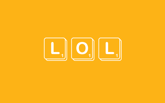 Yellow background lol white letters free wallpaper - medium preview image