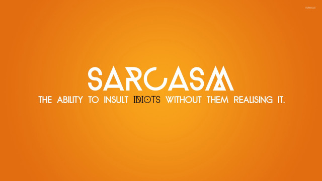 Orange background white text sarcasa free wallpaper - medium preview image