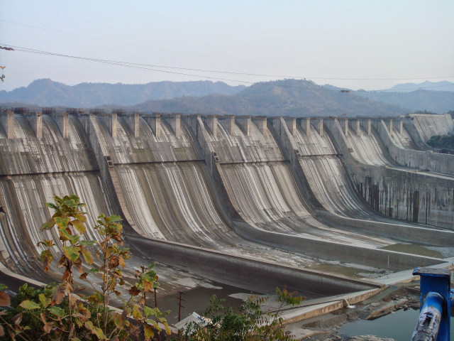 Large dam water mountains background free wallpaper - medium preview image