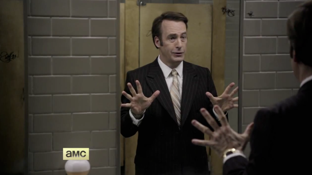 Man suit tie mirror hands free wallpaper - medium preview image