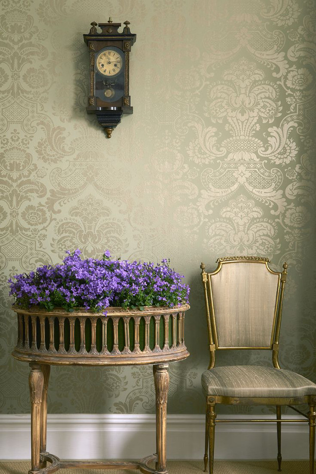 Chair table clock purple flower free wallpaper - medium preview image