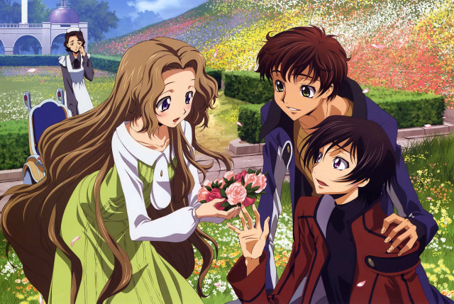 People field flowers castle woman free wallpaper - medium preview image