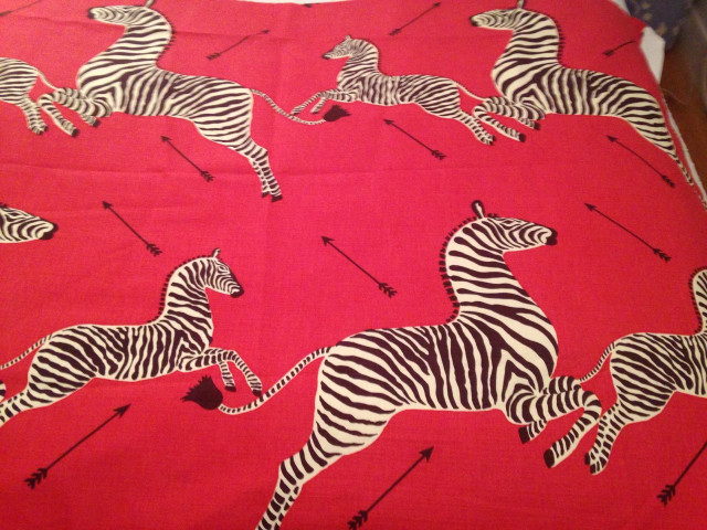 Red sheet zebras arrows bed free wallpaper - medium preview image