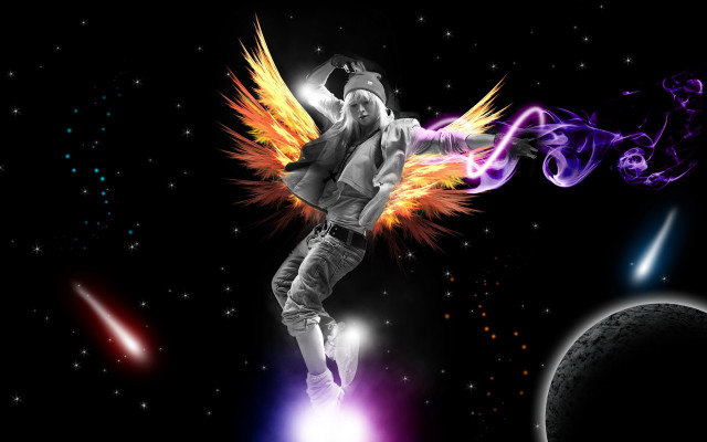 Man hat wings planet space free wallpaper - medium preview image