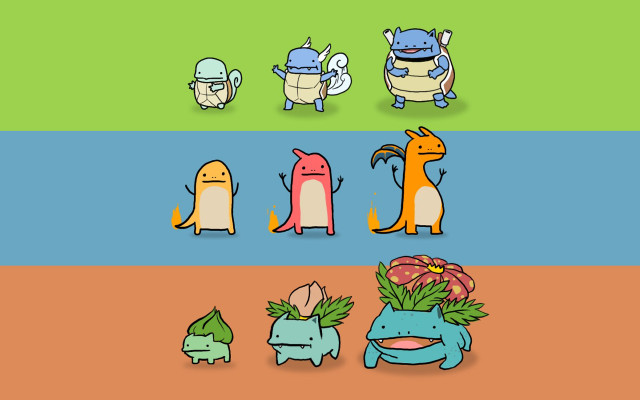 Cartoon characters colorful sizes different free wallpaper - medium preview image