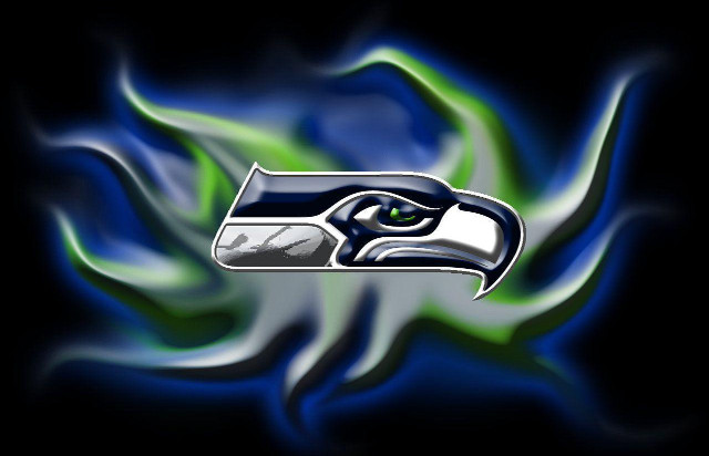 Seattle football logo blue green free wallpaper - medium preview image