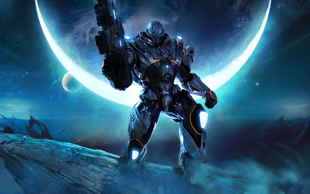 Sci fi character moon gun #2 free wallpaper - medium preview image