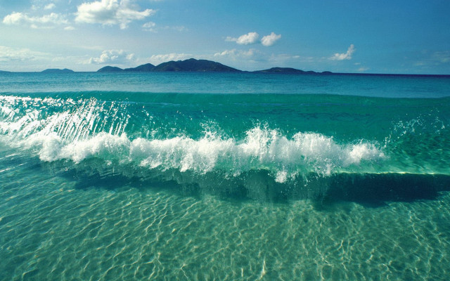 Breaking wave ocean small island #2 free wallpaper - medium preview image