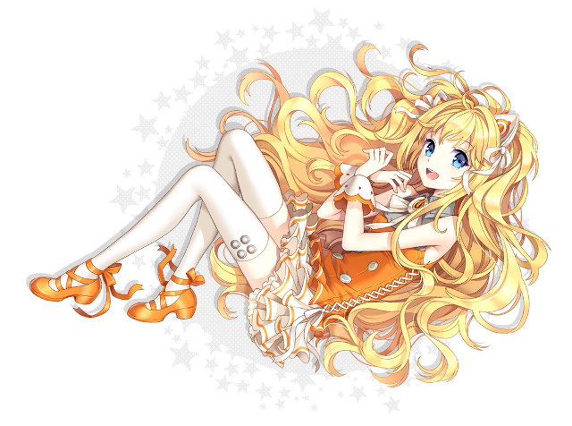 Cartoon girl blonde hair purse free wallpaper - medium preview image