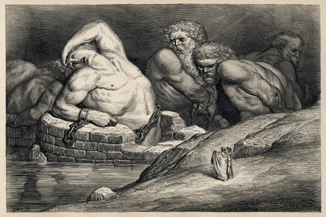 Cave drawing two men water free wallpaper - medium preview image