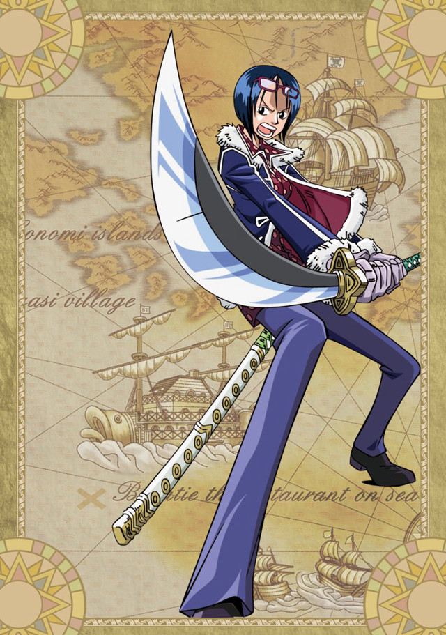 Man blue suit sword map free wallpaper - medium preview image