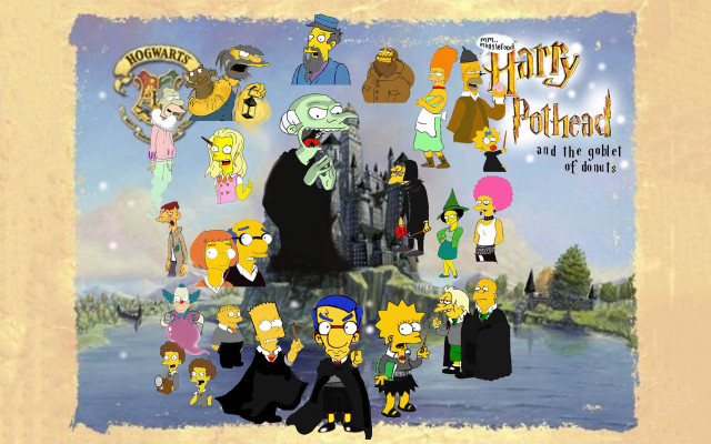 Simpsons characters castle wizard head free wallpaper - medium preview image
