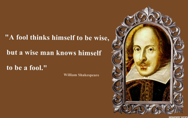 Fool thinks wise shakespeare quote free wallpaper - medium preview image