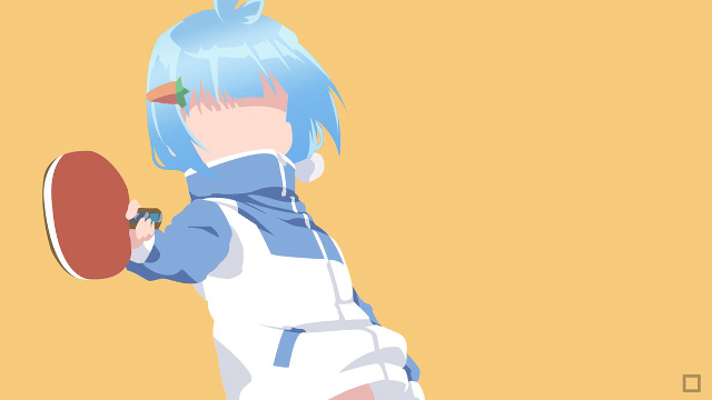 Cartoon character pingpong blue wig free wallpaper - medium preview image