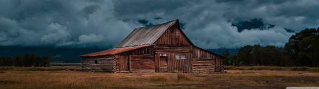 Barn field stormy sky clouds free wallpaper - medium preview image