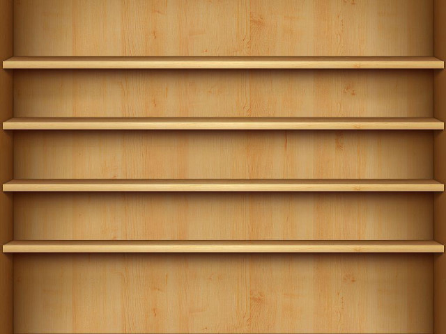 Wooden shelf three shelves red free wallpaper - medium preview image