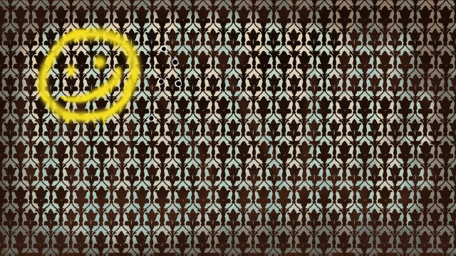 Yellow smiley face brown background #2 free wallpaper - medium preview image