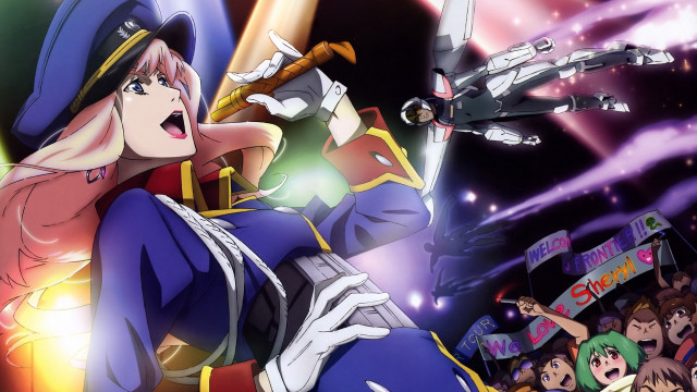 Woman blue outfit sword crowd #2 free wallpaper - medium preview image