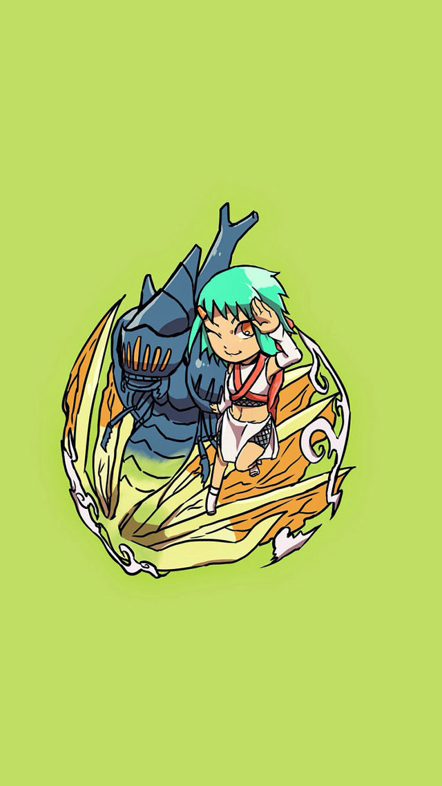 Person riding dragon green background #2 free wallpaper - medium preview image