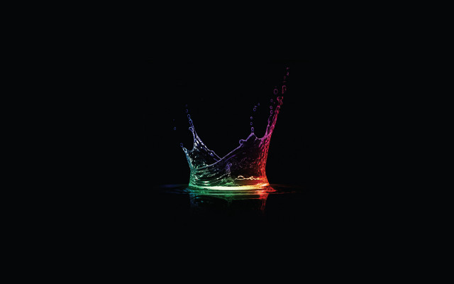 Colorful water splash black background free wallpaper - medium preview image