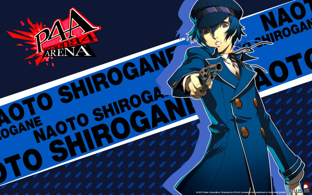 Anime character gun blue background free wallpaper - medium preview image
