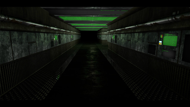 Dark tunnel green light end free wallpaper - medium preview image