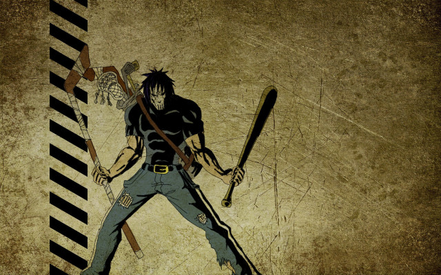 Man holding baseball bat striped free wallpaper - medium preview image
