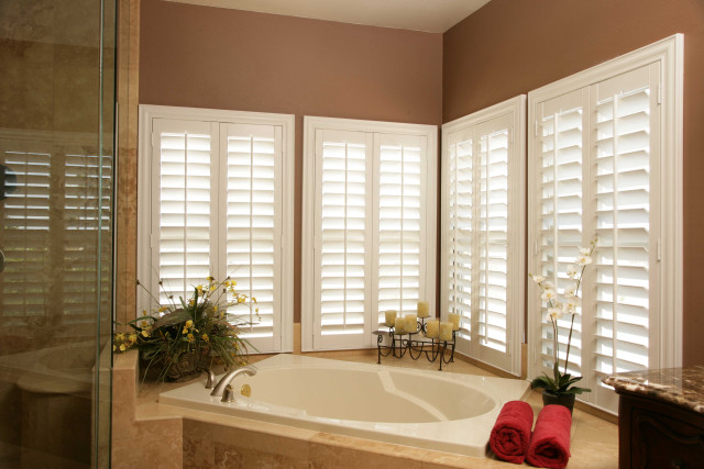 Bathroom large tub shower shutters free wallpaper - medium preview image
