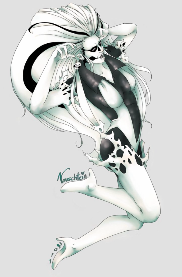 Woman flying black white costume free wallpaper - medium preview image