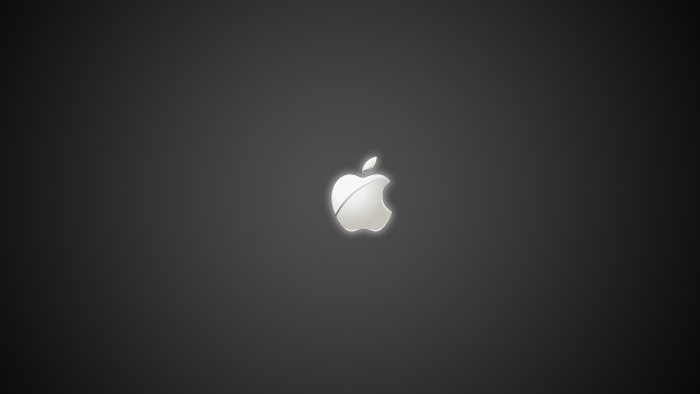 Apple logo black white light free wallpaper - medium preview image