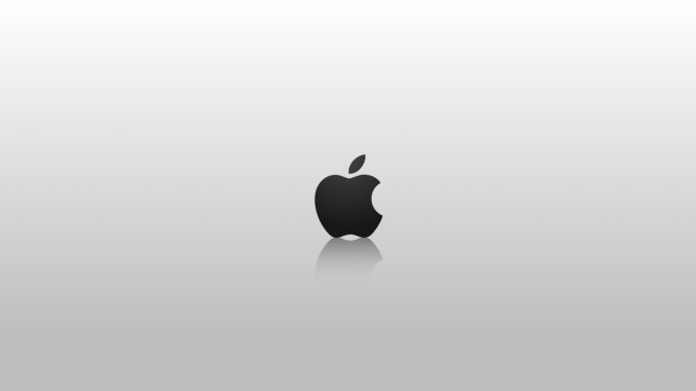 Apple logo white background reflection free wallpaper - medium preview image