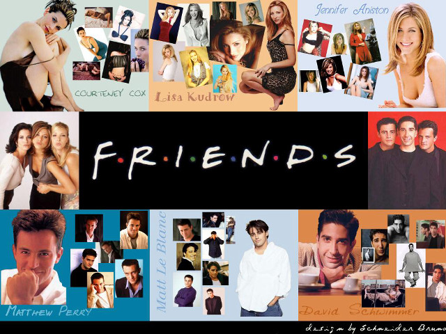 Friends collage man woman background free wallpaper - medium preview image