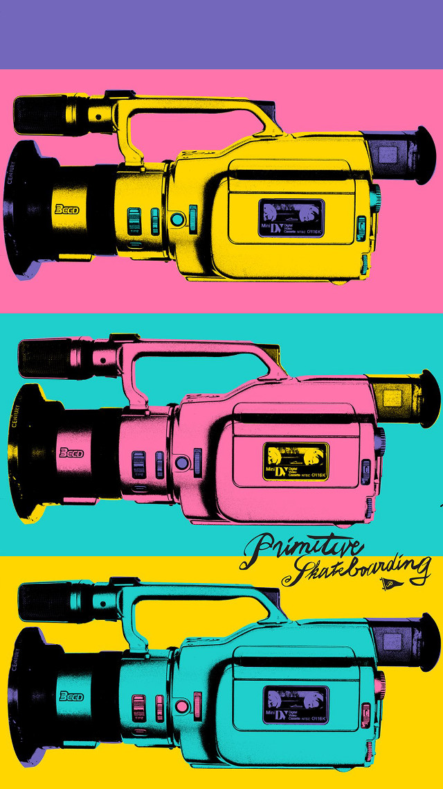 Three colored objects row colorful free wallpaper - medium preview image