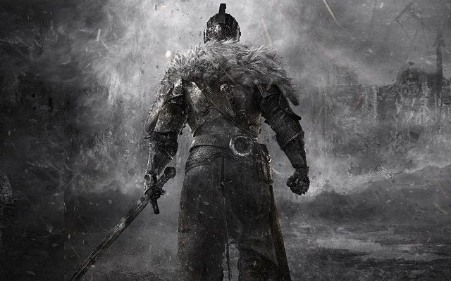 Man black white sword dark free wallpaper - medium preview image