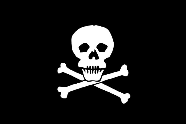 Skull crossbones black background white #3 free wallpaper - medium preview image
