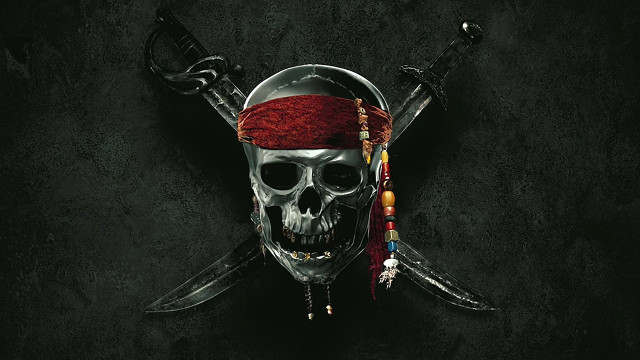 Skull red bandana swords head free wallpaper - medium preview image
