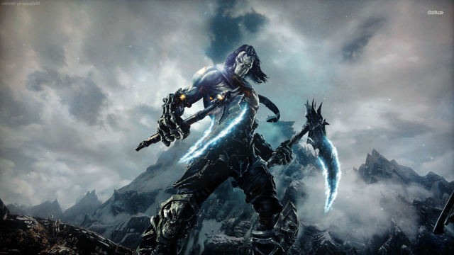 Man sword mountain landscape sky free wallpaper - medium preview image