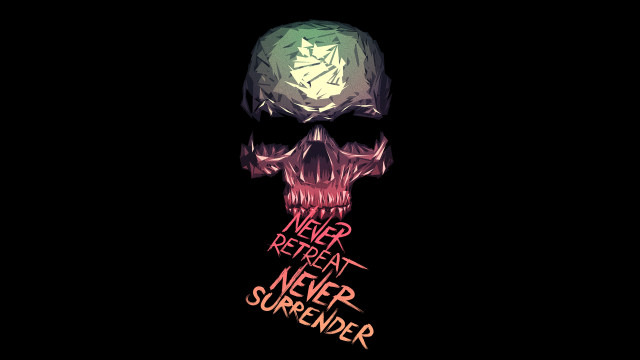 Skull glowing face never surrender free wallpaper - medium preview image