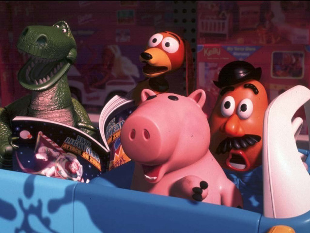Cartoon characters toy car dinosaur free wallpaper - medium preview image