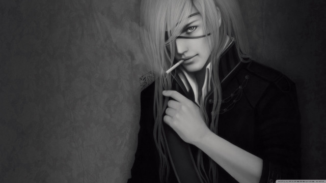 Blonde woman glasses smoking cigarette free wallpaper - medium preview image