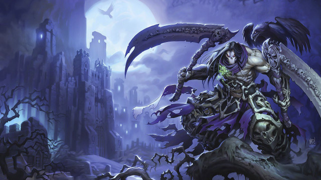 Demonic sword castle moon night free wallpaper - medium preview image