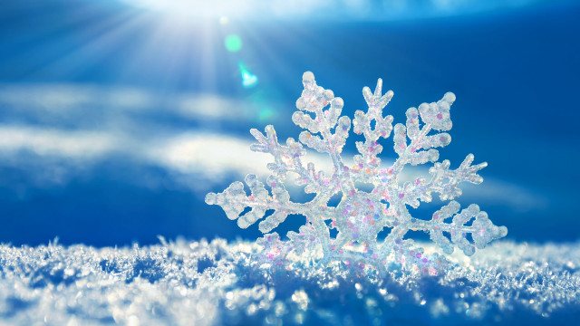 Snowflake sunshine snow field clouds free wallpaper - medium preview image