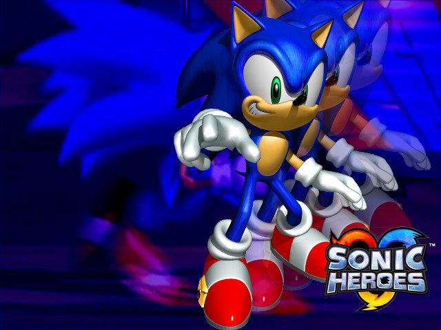 Sonic character running blue background free wallpaper - medium preview image