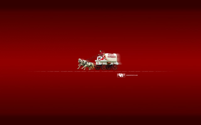 Red background horse drawn wagon free wallpaper - medium preview image