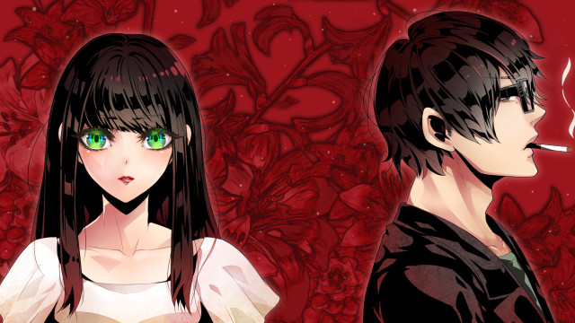 Anime couple green eyes black #2 free wallpaper - medium preview image
