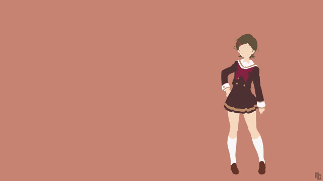 Girl sweater skirt pink background free wallpaper - medium preview image