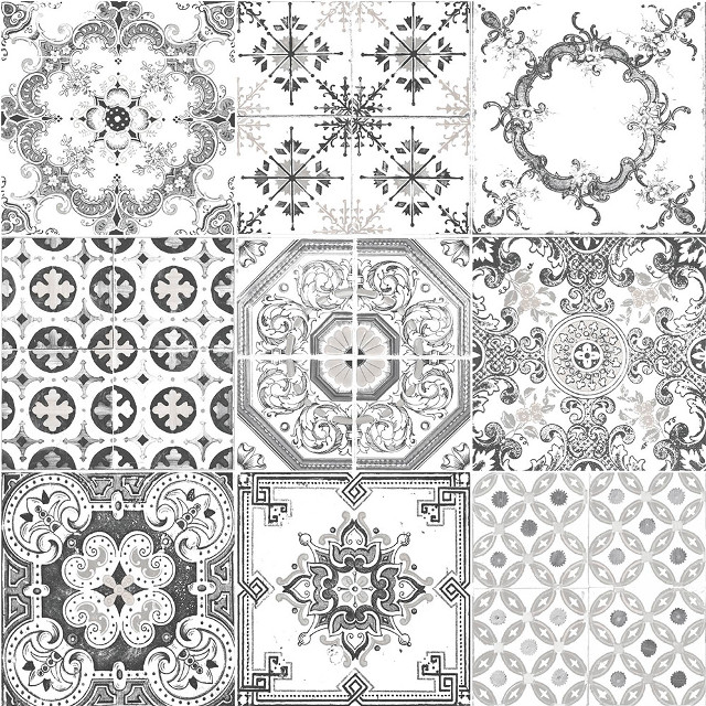 Black white patterns set four free wallpaper - medium preview image