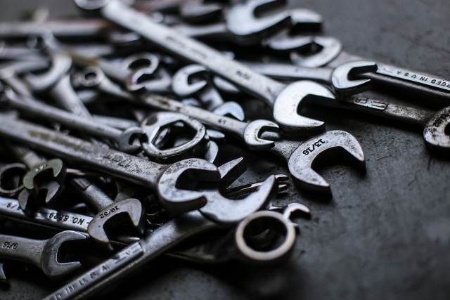 Wrenches laying table together tools free wallpaper - medium preview image