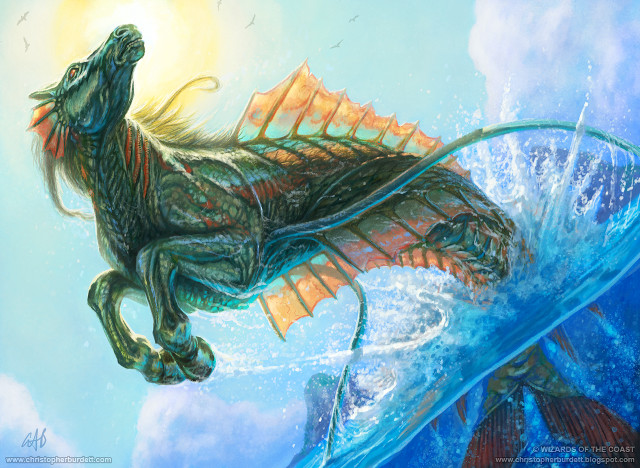 Dragon surfboard ocean sun wave free wallpaper - medium preview image