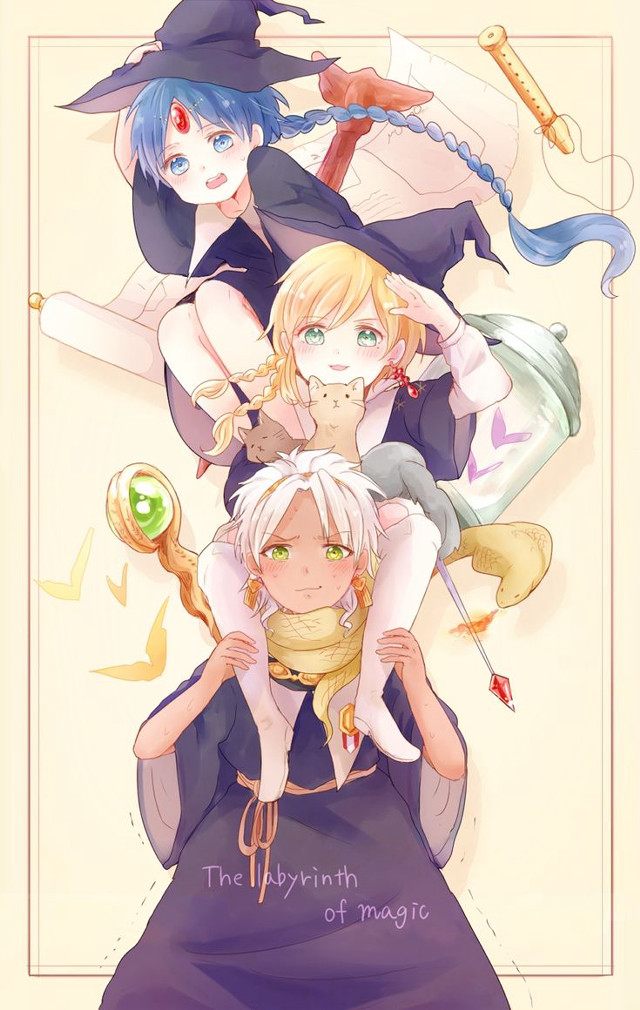 Anime characters hats banner group free wallpaper - medium preview image